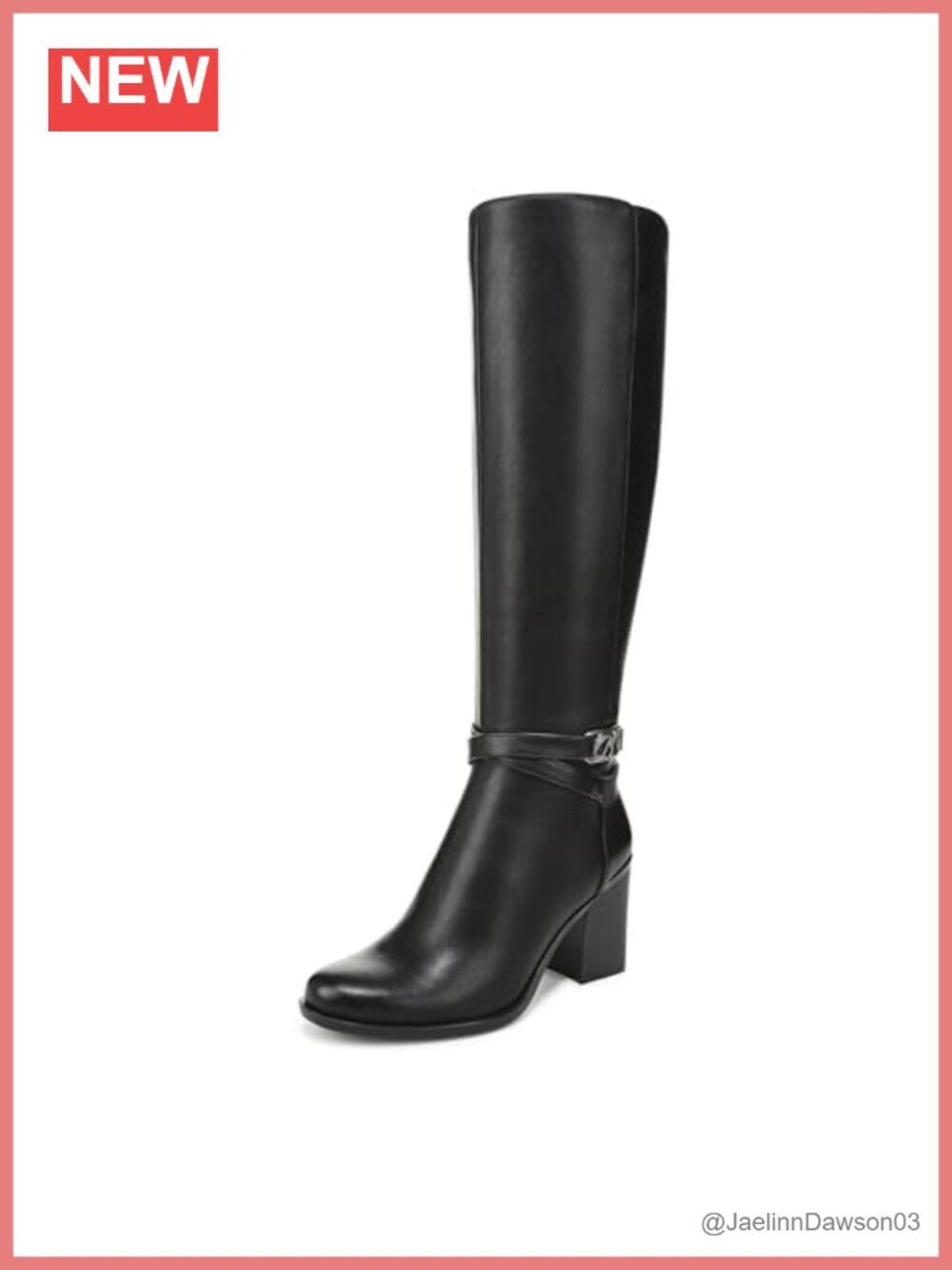 Women's Extra Wide Calf Knee High Boots with Block Heel & Zip Closure